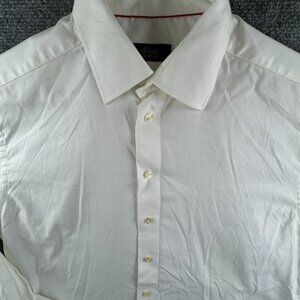 Eton Button Up Shirt Long Sleeve Men Cotton White 16 (41) Ganghester Adult Woven